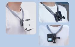 Telesin Neckband šedý držák na krk pro sportovní kamery a telefony