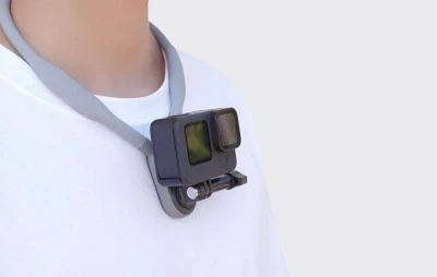 Telesin Neckband šedý držák na krk pro sportovní kamery a telefony