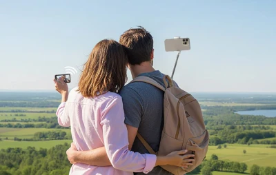 Telesin P5-RMT-07 béžová přídavná selfie obrazovka pro chytré telefony (iOS/Android)