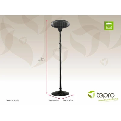 Tepro 2140 Venkovní topidlo stojanové, černé