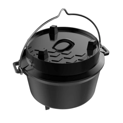 Tepro Dutch Oven S černý litinový kotlík s víkem, 4 l