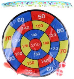 Terč na suchý zip látkový set se 2 soft šipkami a 2 míčky