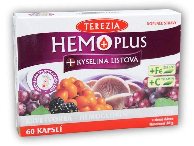 Terezia Hemoplus + kyselina listová 60 kapslí Terezia Hemoplus + kyselina listová 60 kapslí