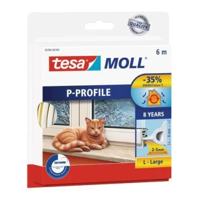 Tesa Těsnění ok.a dveř."P" 9x5.5mm BÍ (6m) Tesa Těsnění ok.a dveř."P" 9x5.5mm BÍ (6m)