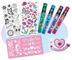 Tetovací studio třpytivé dětské set se 4 tetovacími pery a šablonami