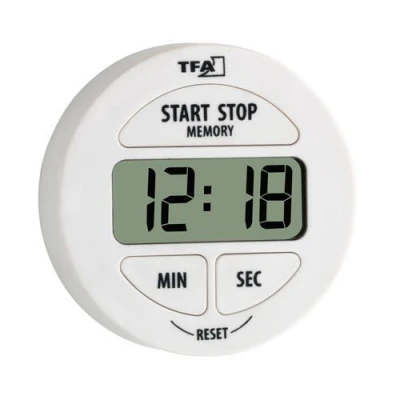 Tfa Minútka digitálna so stopkami pr.5,5cm BIELA Tfa Minútka digitálna so stopkami pr.5,5cm BIELA
