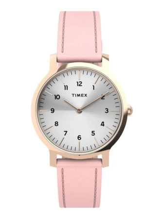 Timex Boutique Norway 34 mm s růžovým koženým řemínkem dámské analogové hodinky
