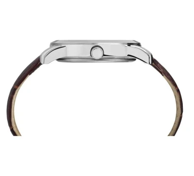 Timex Core Classic hnědé pánské analogové hodinky s modrým ciferníkem