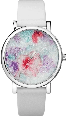 Timex Crystal Bloom dámské analogové hodinky s koženým řemínkem