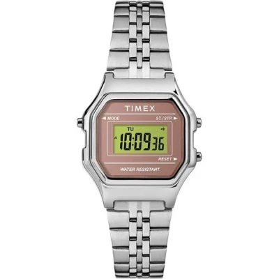 Timex Digital Mini 27mm stříbrné dámské digitální hodinky