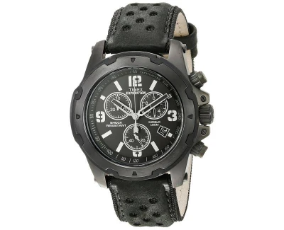 Timex Expedition Sierra Chrono Shock TW4B01400 černé pánské analogové hodinky s koženým řemínkem