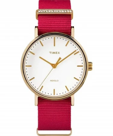 Timex Fairfield Crystal červené dámské analogové hodinky