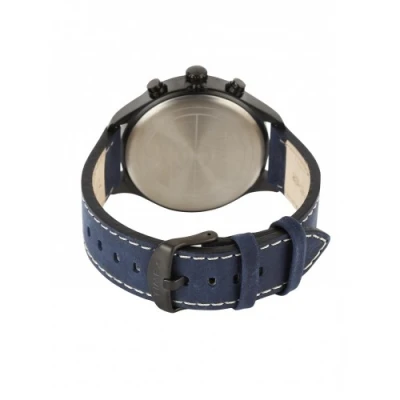 Timex Fly Back Chronograph modré pánské analogové hodinky s koženým řemínkem