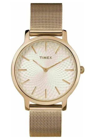 Timex Metropolitan zlaté se ocelovým řemínkem dámské analogové hodinky