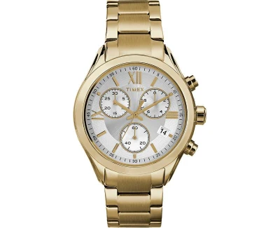 Timex Miami Chronograph Gold, s ocelovým řemínkem