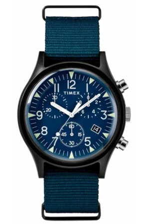 Timex MK1 Aluminium Chrono modré pánské analogové hodinky