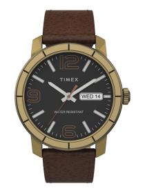 Timex Mod44, černo zlaté s koženým řemínkem