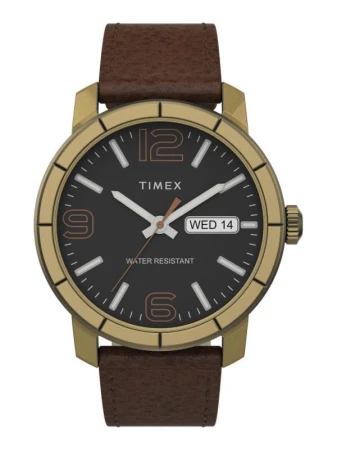 Timex Mod44, černo zlaté s koženým řemínkem Timex Mod44, černo zlaté s koženým řemínkem
