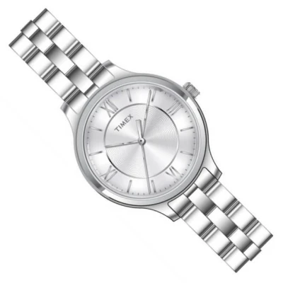 Timex Peyton stříbrné dámské analogové hodinky s ocelovým řemínkem