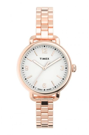 Timex Standard Demi 30 mm růžovozlaté dámské analogové hodinky s ocelovým řemínkem