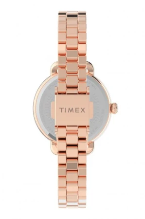 Timex Standard Demi 30 mm růžovozlaté dámské analogové hodinky s ocelovým řemínkem