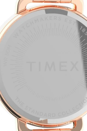 Timex Standard Demi 30 mm růžovozlaté dámské analogové hodinky s ocelovým řemínkem