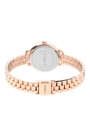Timex Standard Demi 30 mm růžovozlaté dámské analogové hodinky s ocelovým řemínkem