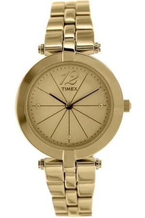 Timex Starlight zlaté dámské analogové hodinky s ocelovým řemínkem