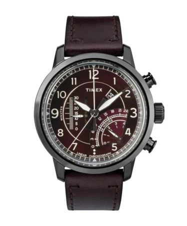 Timex The Waterbury hnědé kožené pánské analogové hodinky