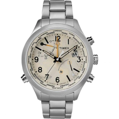 Timex The Waterbury World Time pánské analogové hodinky s ocelovým řemínkem