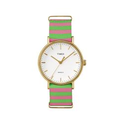 Timex Weekender Fairfield, zlaté s textilním řemínkem