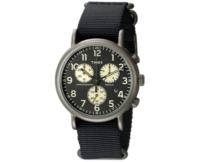 Timex Weekender TW2P71500 černé pánské analogové hodinky s nylonovým řemínkem