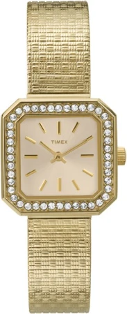 Timex Starlight Classic zlaté dámské analogové hodinky s ocelovým mesh řemínkem