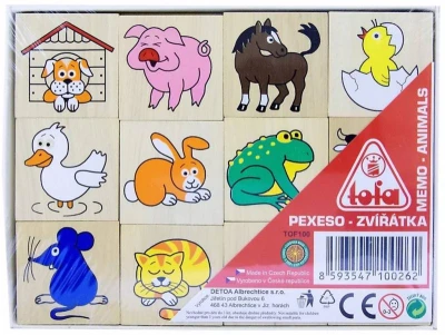 TOFA DREVO Hra Pexeso zvieratká 24 kameňov (drevená hračka) TOFA DREVO Hra Pexeso zvieratká 24 kameňov (drevená hračka)