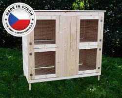 TOHOS Dřevěná králíkárna se 4 kotci