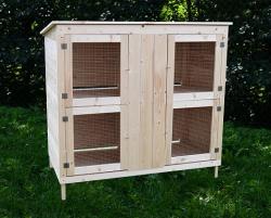 TOHOS Dřevěná králíkárna se 4 kotci