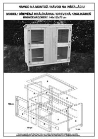 TOHOS Dřevěná králíkárna se 4 kotci
