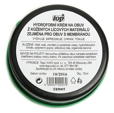 Top hydrofobní krém na obuv 70ml černý