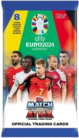 TOPPS EURO 2024 GERMANY Match Attax zberateľské futbalové karty set 8ks booster