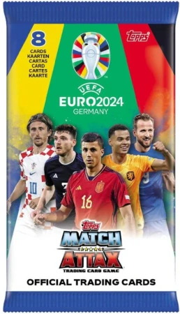TOPPS EURO 2024 GERMANY Match Attax zberateľské futbalové karty set 8ks booster