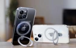 Torras Pouzdro na telefon UPRO Ostand Clear pro iPhone 15 (průhledné)