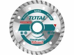TOTAL-TOOLS Kotouč diamantový řezný, Turbo, suché i mokré řezání, 125mm