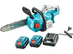 TOTAL TOOLS Pila řetězová aku 900W, BRUSHLESS, 20V Li-ion, 4.0Ah (2x), nabíječka, 30cm