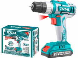 TOTAL-TOOLS Vrtací šroubovák aku,1x2000mAh, 20V Li-ion, nabíječka 2h TOTAL-TOOLS Vrtací šroubovák aku,1x2000mAh, 20V Li-ion, nabíječka 2h
