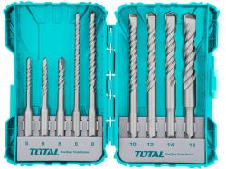 TOTAL TOOLS Vrtáky, sada 9ks, SDS Plus, industrial, SDS Plus