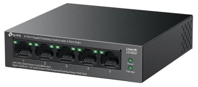 TP-Link LS105GP Switch 1x GLAN, 4x GLAN s PoE+, 65W TP-Link LS105GP Switch 1x GLAN, 4x GLAN s PoE+, 65W