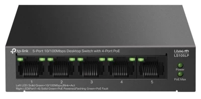 TP-Link LS105LP Switch 1x LAN, 4x LAN s PoE, 41W TP-Link LS105LP Switch 1x LAN, 4x LAN s PoE, 41W