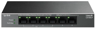 TP-Link LS106LP Switch 2x LAN, 4x LAN s PoE, 41W TP-Link LS106LP Switch 2x LAN, 4x LAN s PoE, 41W