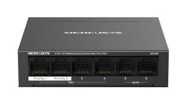 TP-Link Mercusys MS106P 6portový stolní switch 10/100 Mb/s se 4 porty PoE+ TP-Link Mercusys MS106P 6portový stolní switch 10/100 Mb/s se 4 porty PoE+