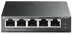 TP-Link TL-SG1005LP PoE switch 5xGLAN 4xPoE out 802.3af/at (až 30W/port) budget 40W